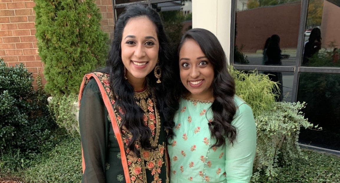 two girls at Diwali