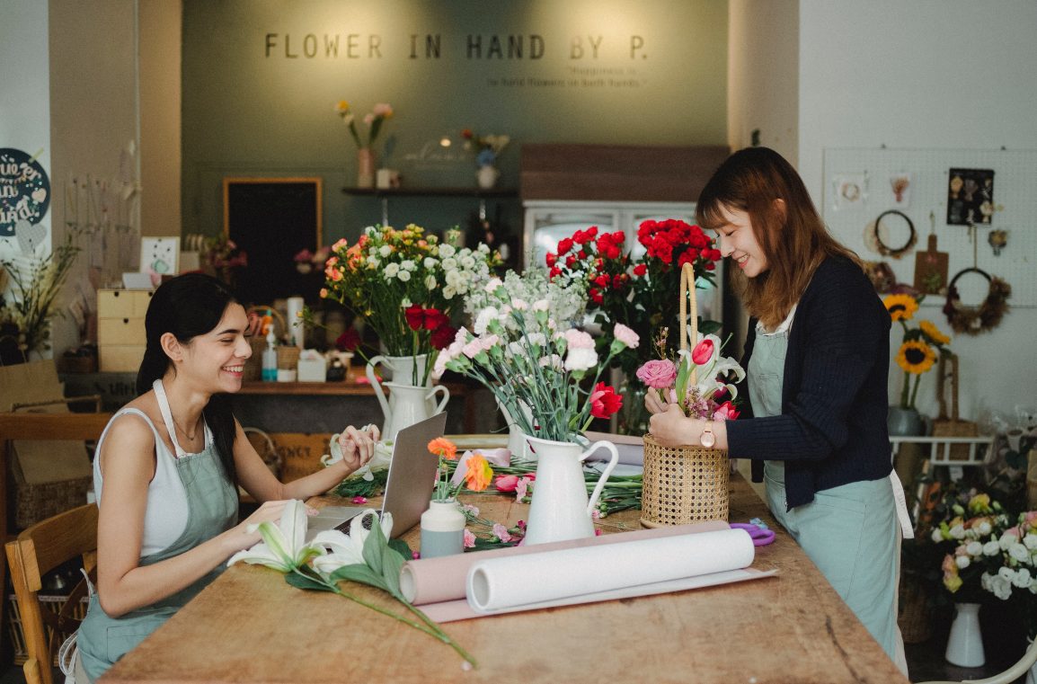 women with flowers