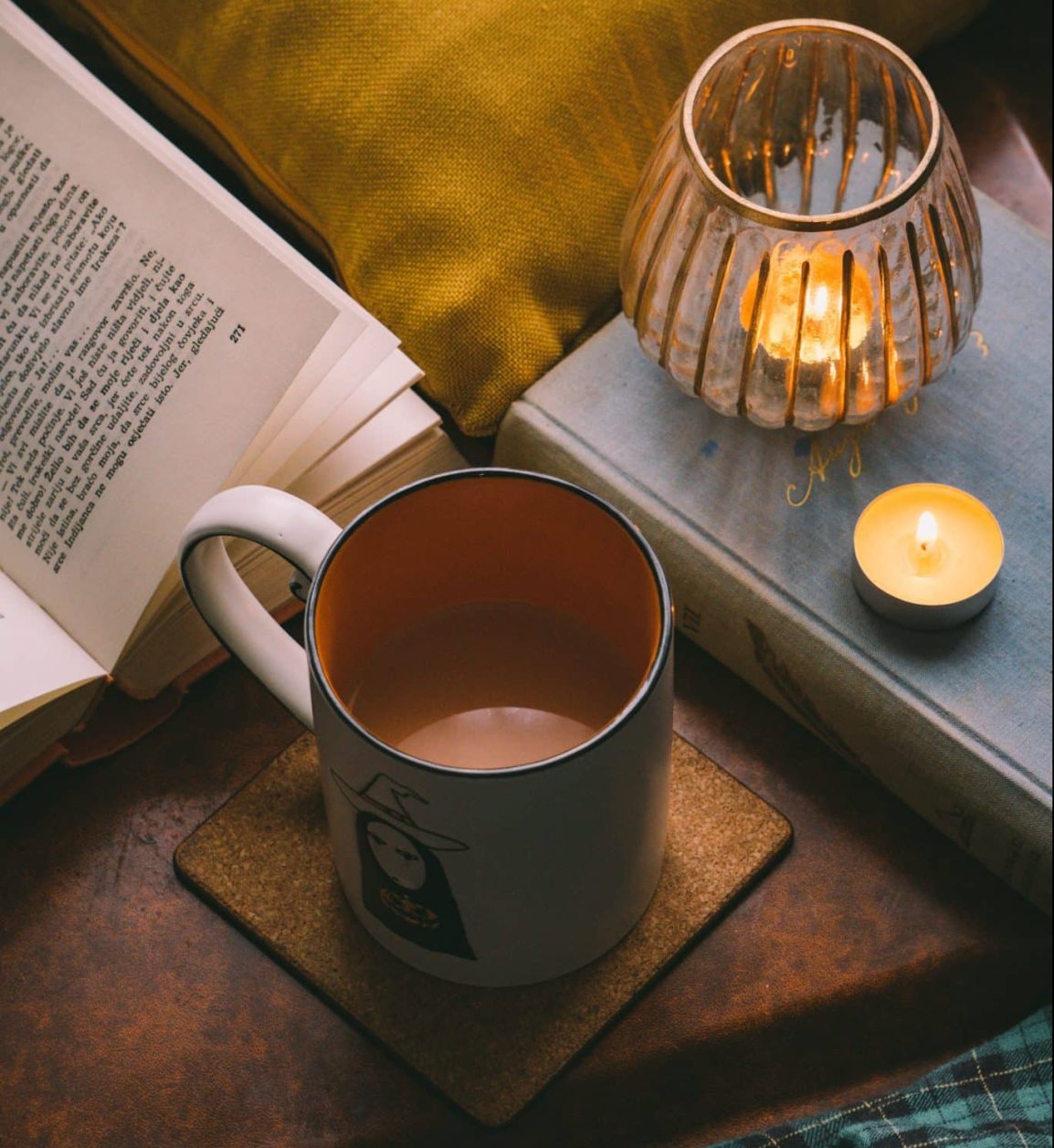 Reading and Coffee in Fall