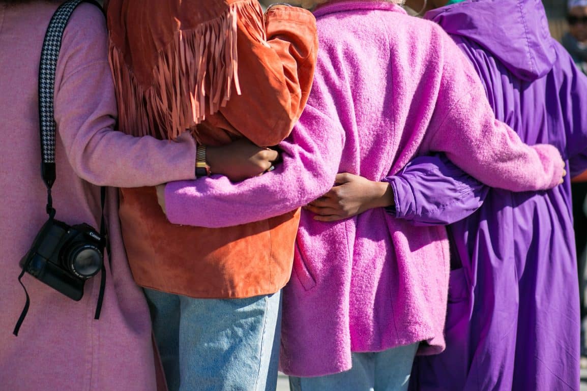 Four girls hugging