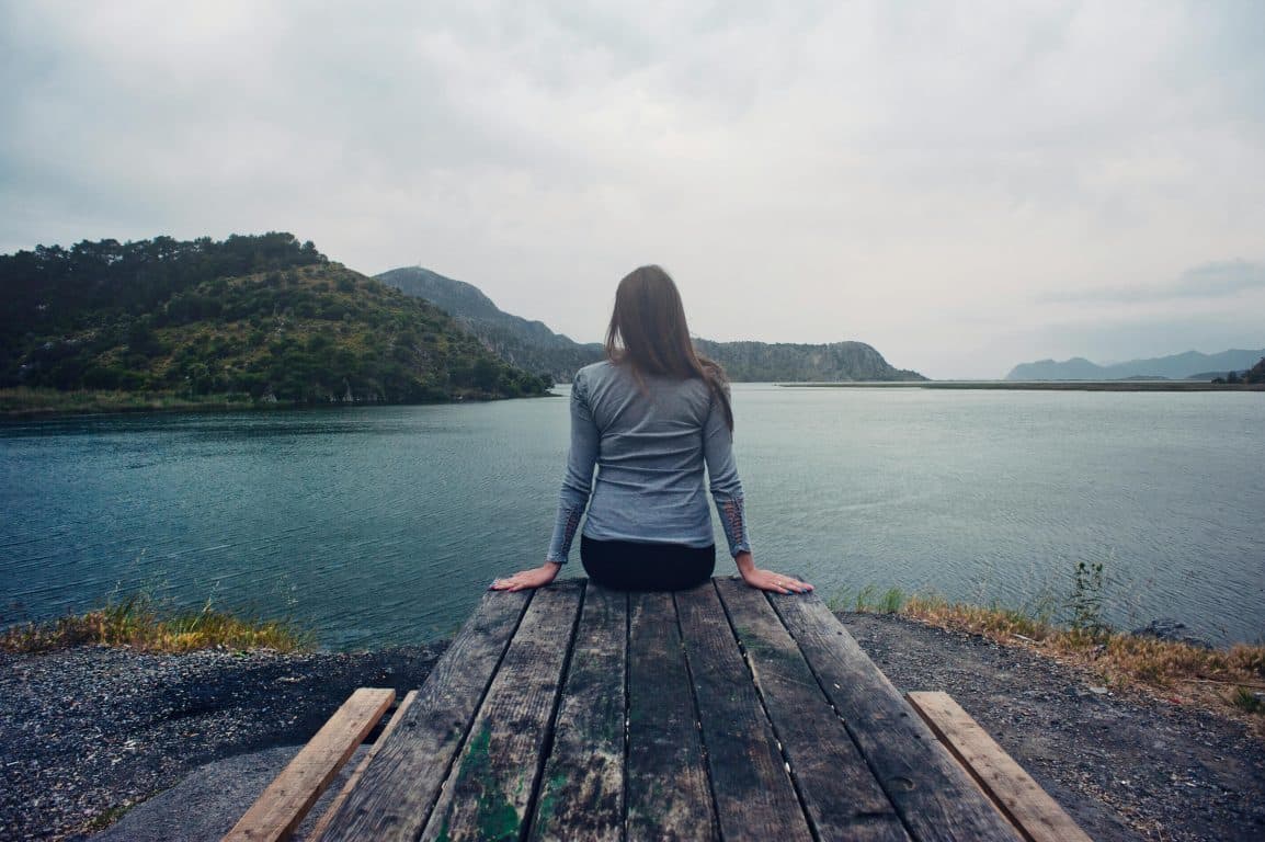 A woman spending time in nature.