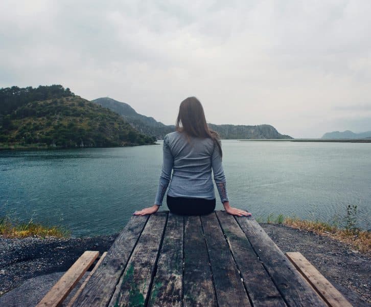 A woman spending time in nature.