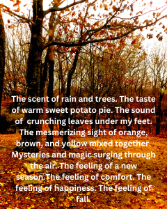 The Feeling of Fall: Poem text on Fall tree background