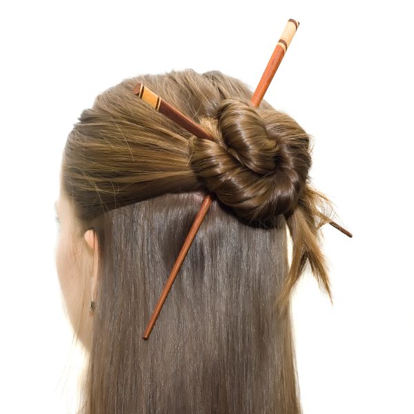 bun hairstyle using chopsticks